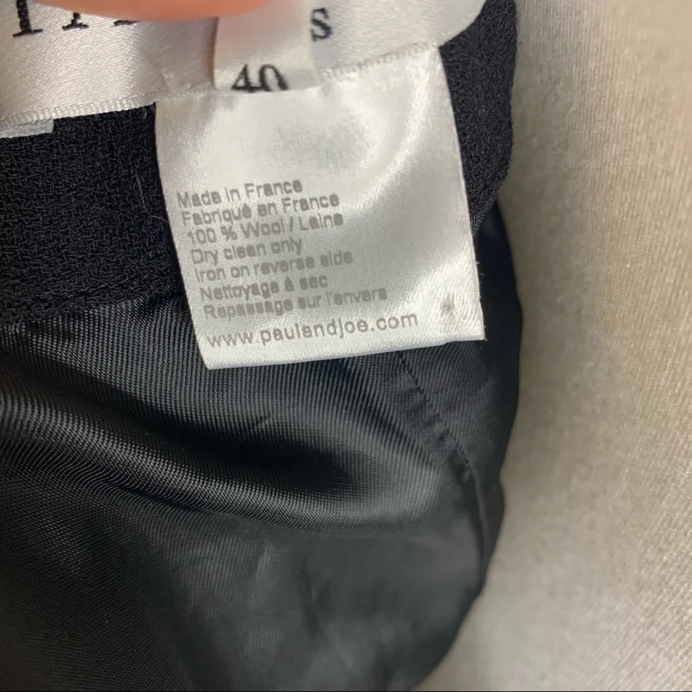 Paul & Joe's Strapless Black Wool Crepe Cocktail Mini Sweetheart Dress Women 6 - Picture 12 of 14